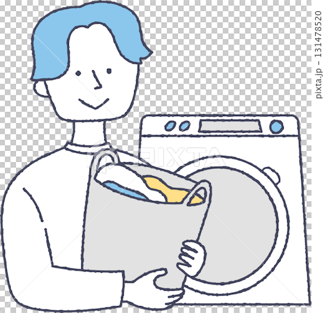 洗濯物をする男性 131478520