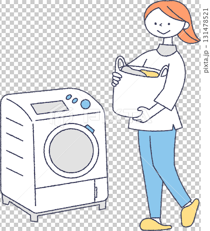 洗濯物をする女性 洗濯物をする女性 131478521