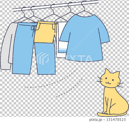 晾衣服和貓 131478523