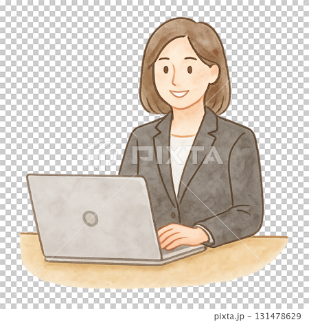 A woman using a computer 131478629