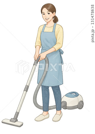 掃除機をかける女性 131478638