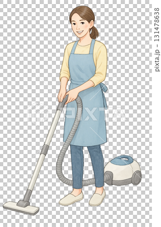 掃除機をかける女性 131478638
