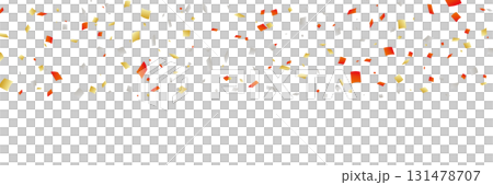 Confetti horizontal background metallic red gold silver 131478707