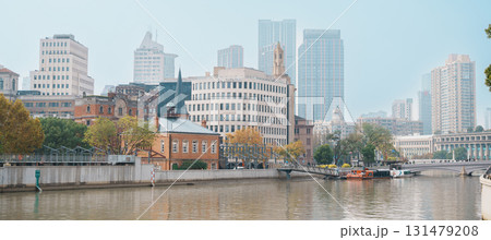 Shanghai Union Church, is a former Protestant church in Shanghai, built in Gothic style in 1886. landmark and popular for tourist attractions in Shanghai, China 131479208