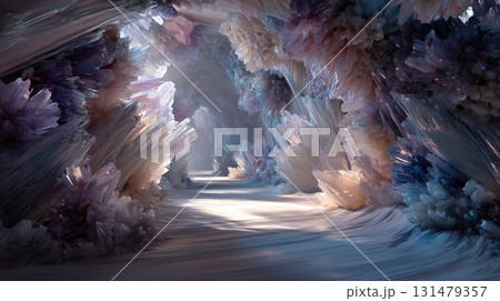 輝く結晶で満ちた幻想のクリスタル洞窟 131479357