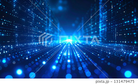 デジタル世界への入り口を表現した光の道 131479475
