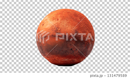 透明背景上紅色火星圖像的 3D 插圖（png） 131479589