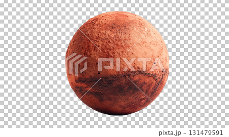 透明背景（png）に火星のイメージの赤い惑星の3Dイラスト 131479591