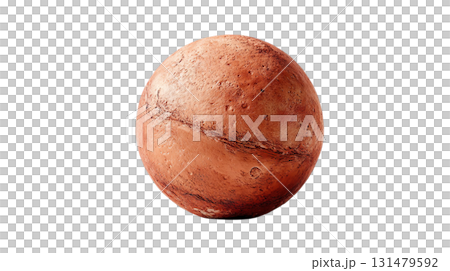 透明背景上紅色火星圖像的 3D 插圖（png） 131479592