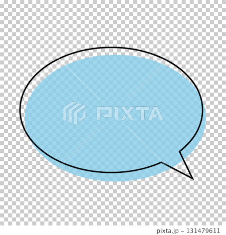 A simple light blue oval speech bubble 131479611