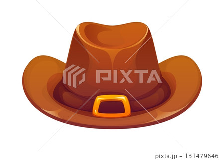 Happy Thanksgiving Day, autumn holiday icon of pilgrim hat, cartoon vector. Thanksgiving Day symbol of autumn harvest or fall season, celebration of giving thanks for traditional celebration greeting 131479646