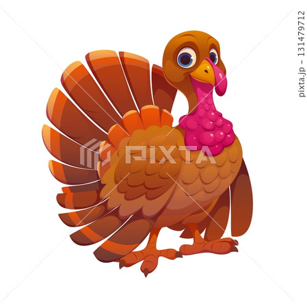 Thanksgiving Day autumn holiday turkey character, cartoon vector icon. Funny cheerful turkey bird with smile, traditional autumn holiday character for Happy Thanksgiving Day greetings Thanksgiving Day autumn holiday turkey character, cartoon vector icon. Funny cheerful turkey bird with smile, traditional autumn holiday character for Happy Thanksgiving Day greetings 131479712