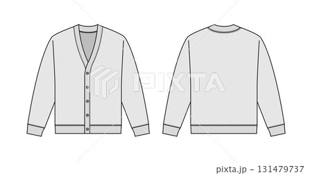 ニットカーディガン ベクターテンプレートイラスト ニットカーディガン ベクターテンプレートイラスト 131479737