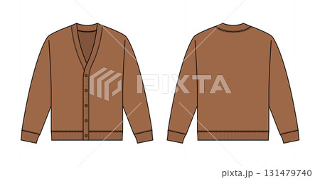 ニットカーディガン  ベクターテンプレートイラスト 131479740