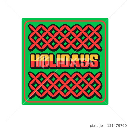 Christmas season holidays Y2K groovy sticker or symbol. Merry New Year celebration groovy Y2K patch, Christmas vector label. Winter holiday sticker with abstract ornament and colorful typography Christmas season holidays Y2K groovy sticker or symbol. Merry New Year celebration groovy Y2K patch, Christmas vector label. Winter holiday sticker with abstract ornament and colorful typography 131479760