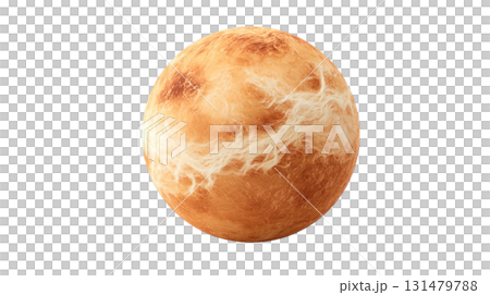 透明背景（png）に金星をイメージした惑星の3Dイラスト 131479788