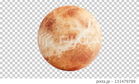 透明背景（png）に金星をイメージした惑星の3Dイラスト 131479789