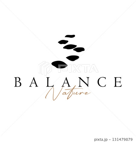 stone logo design natural river rock with symbol of balance relaxation and tranquility icon template design stone logo design natural river rock with symbol of balance relaxation and tranquility icon template design 131479879
