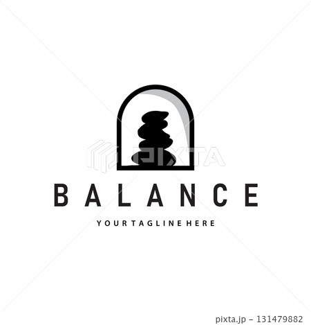 stone logo design natural river rock with symbol of balance relaxation and tranquility icon template design stone logo design natural river rock with symbol of balance relaxation and tranquility icon template design 131479882