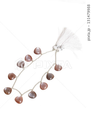 チョコレートムーンストーンのファセットブリオレットビーズ 131479988