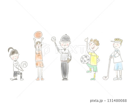 色々なスポーツをする人物のイラスト 色々なスポーツをする人物のイラスト 131480088