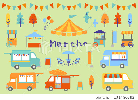 マルシェのイラストセット　03 131480392