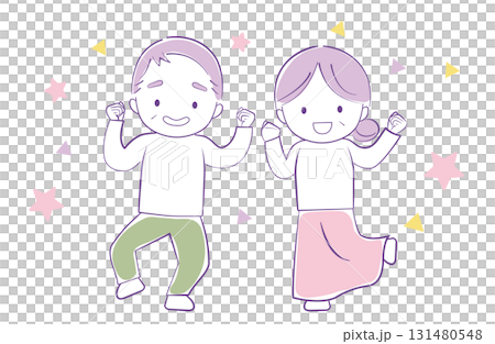 元気なシニア夫婦のイラスト 131480548