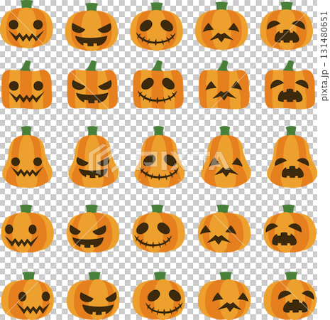萬聖夜南瓜例證集合 萬聖夜南瓜例證集合 131480651