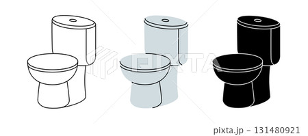 Clean toilet bowl icon set. Bathroom hygiene. Vector illustration Clean toilet bowl icon set. Bathroom hygiene. Vector illustration 131480921