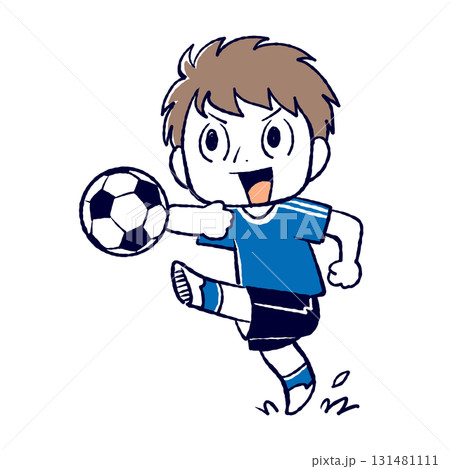 サッカーをしているイラスト 131481111