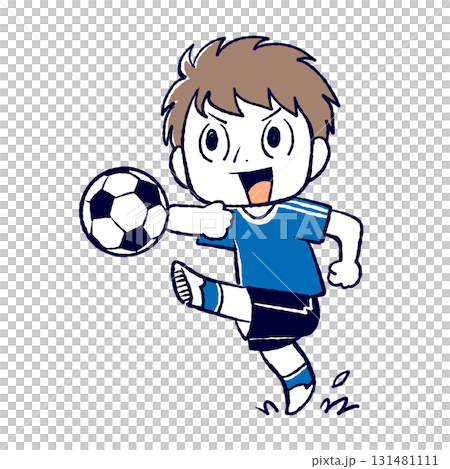 サッカーをしているイラスト 131481111