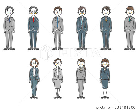 いろいろなビジネスパーソン　全身　ベクター 131481500