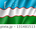 Uzbekistan national flag. Patriotic symbol in official country colors. Illustration of Asian state flag. Vector icon 131481513