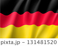 Waving flag of Germany. Vector illustration of 3D icon with black, red and yellow colors. 131481520