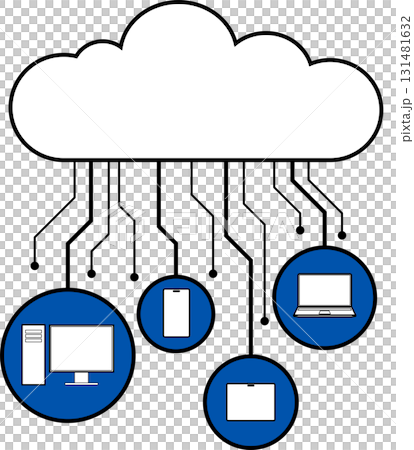 Cloud storage and computing AI technology concept design. illustration graphic transparent background.  131481632
