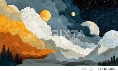 天文学のポスター用図版：宇宙論