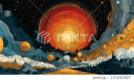 天文学のポスター用図版：宇宙論