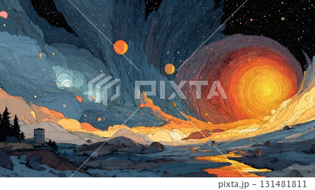 天文学のポスター用図版：宇宙論