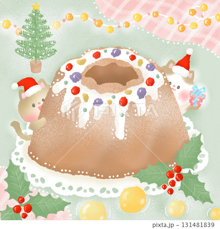 クリスマス_クグロフ スイーツ ねこ 131481839