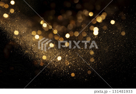 金粉が舞うキラキラのある黒色背景 131481933