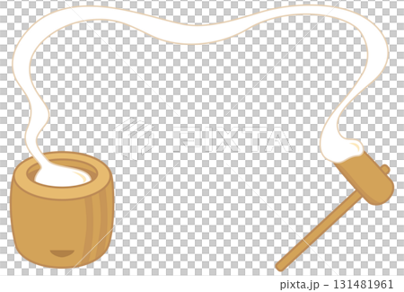 Frame illustration of stretching rice cake 131481961