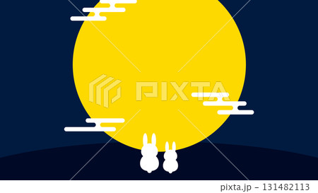 お月見 うさぎ 背景 横 シンプル ベクター お月見 うさぎ 背景 横 シンプル ベクター 131482113