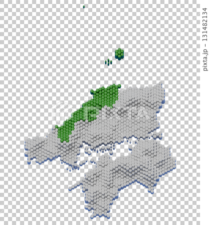A honeycomb-structured 3D map of Shimane Prefecture A honeycomb-structured 3D map of Shimane Prefecture 131482134