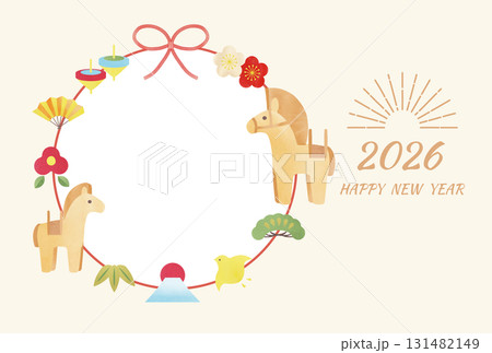 午年縁起物のフォトフレーム 131482149