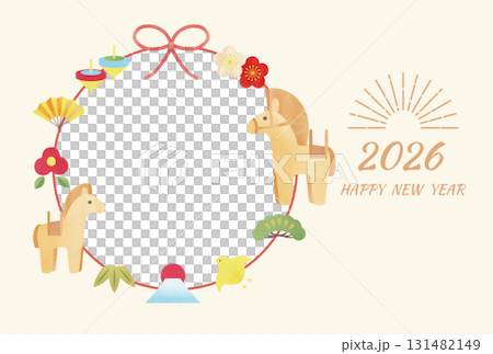 午年縁起物のフォトフレーム 131482149