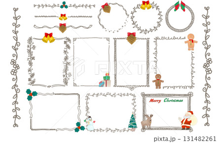 クリスマスのアンティークフレームセット 131482261