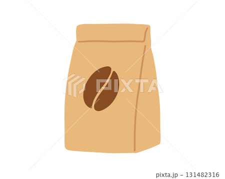 袋に入ったコーヒー豆のイラスト 袋に入ったコーヒー豆のイラスト 131482316