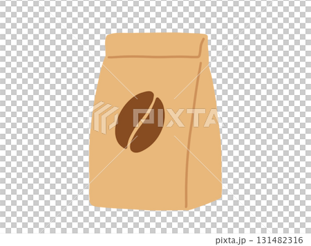 袋に入ったコーヒー豆のイラスト 袋に入ったコーヒー豆のイラスト 131482316