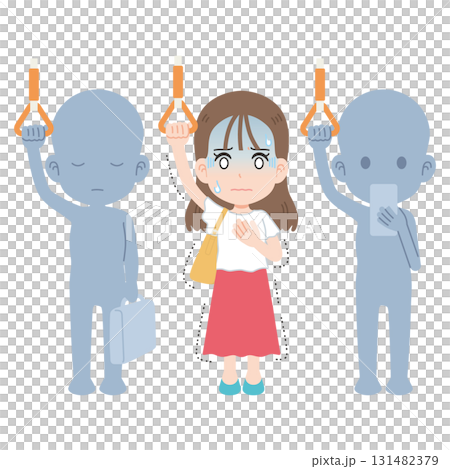 火車上一名患有恐慌症的女子 131482379