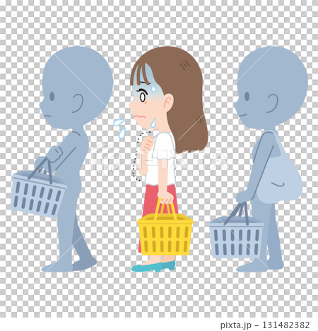 患有恐慌症的女性在購物 131482382
